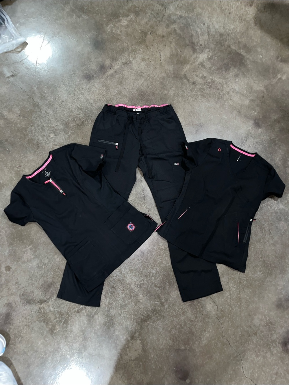 Koi Lite Black Scrub Set of Three Pieces with Pink Trim - Women Other - Picture 3 of 8